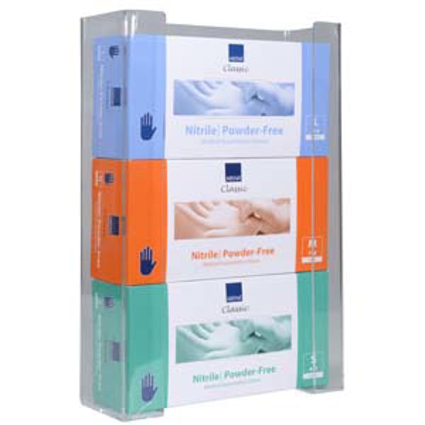 Käsineteline 3-rasialle 1kpl läpinäkyvä akryyli