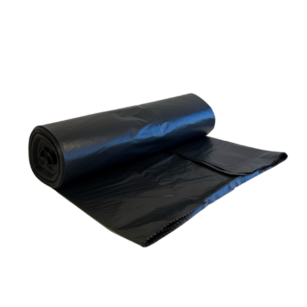 Jätesäkki 240L musta 115x140 55my - Tukkupakkaus 8rll (10kpl/rll)