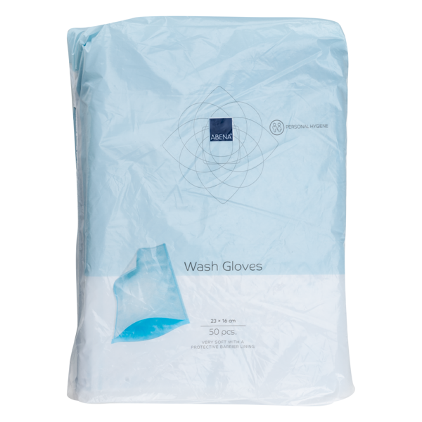 ABENA muovitettu pesukinnas kuitukangas/PE 23x16cm 50kpl - Tukkupakkaus 20kpl