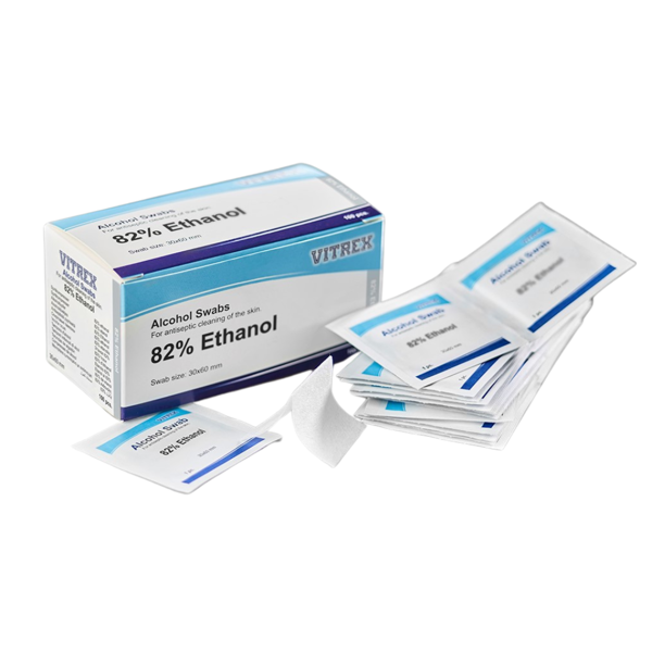 Injektiopyyhe 3x3cm (2krs) 82% etanoli yksittäispakattu 100kpl - Tukkupakkaus 100kpl