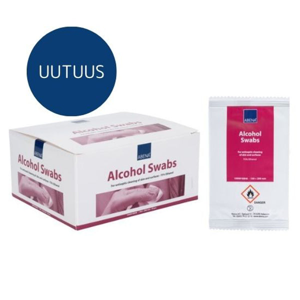 UUSI ABENA Alcohol Swabs 75% desinfektiopyyhe 20x15cm 50kpl - Tukkupakkaus 12kpl