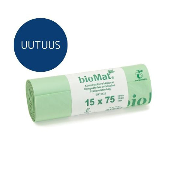 Biomat biojätepussi 75L 650x900x0,020mm 15kpl/rll (12rll/ltk)