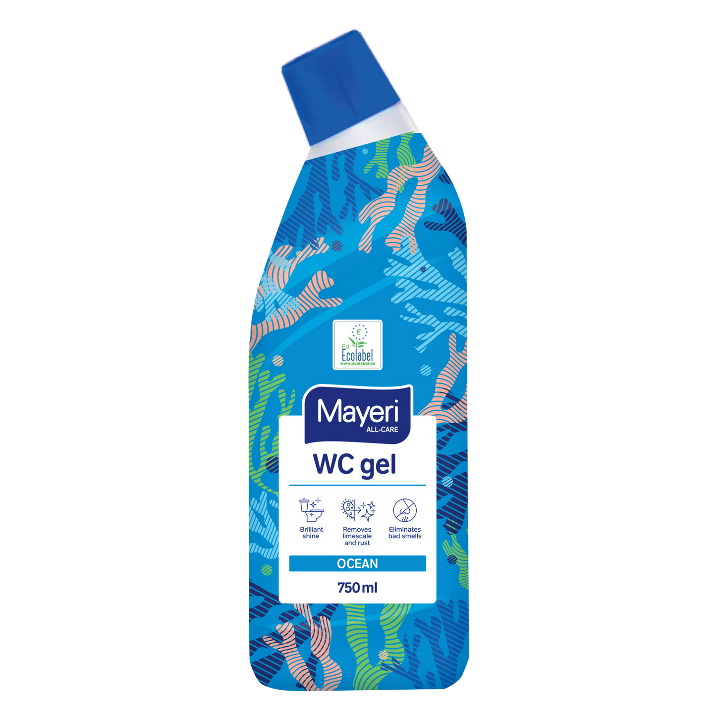 MAYERI WC-GEL OCEAN 750ML NOKKAPULLO - Tukkupakkaus 8kpl (6L)