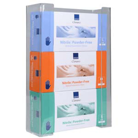 Käsineteline 3-rasialle 1kpl läpinäkyvä akryyli