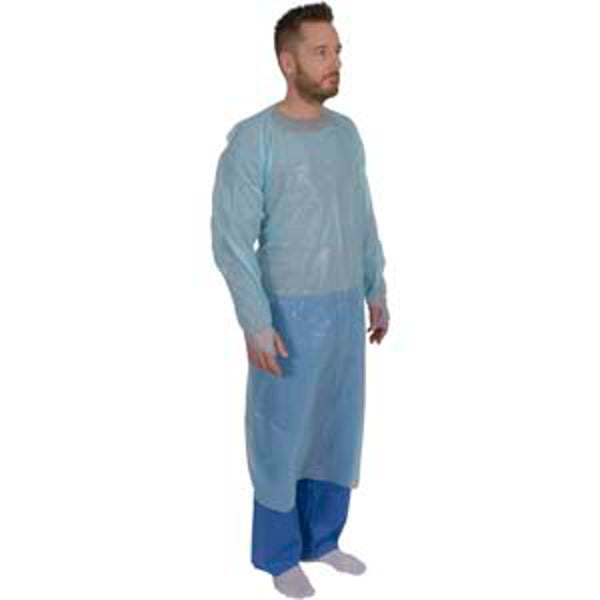 ABENA esiliina pitkät hihat 112x120cm 25my yksittäispakattu LDPE sininen 20kpl - Tukkupakkaus 10pkt