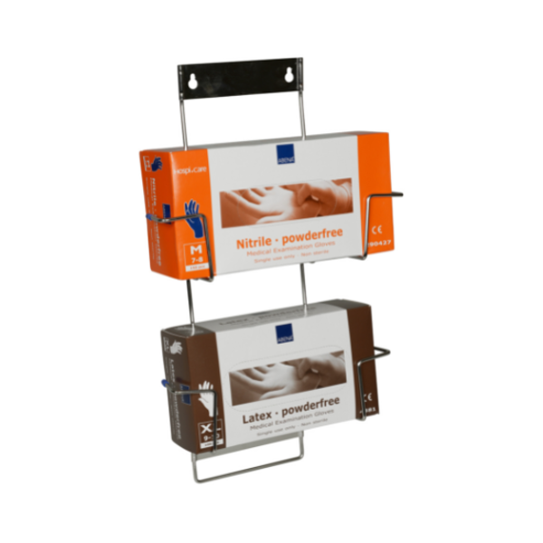 ABENA Flexi rack käsineteline 2 rasialle 1kpl ruostumaton teräs