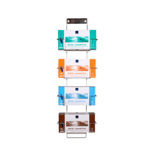 ABENA Flexi rack käsineteline 4 rasialle 1kpl ruostumaton teräs