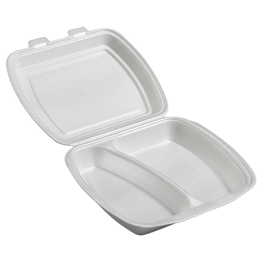 GASTRO take away rasia 24x20,5x7cm 2-os. XPS valk. 125kpl - Tukkupakkaus 2pkt (250kpl)