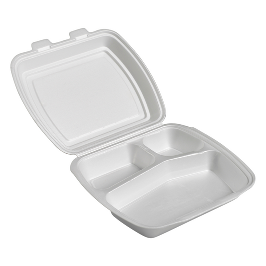 GASTRO take away rasia 24x20,5x7cm 3-os. XPS valk. 125kpl - Tukkupakkaus 2pkt (250kpl)