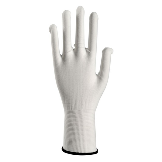 Polyesterialuskäsine valkoinen 12pr - Tukkulaatikko 50pkt