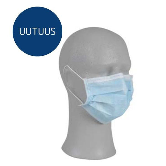 UUTUUS ABENA leikkausmaski korvalenkein Type II 3krs sininen 50kpl - Tukkupakkaus 20pkt