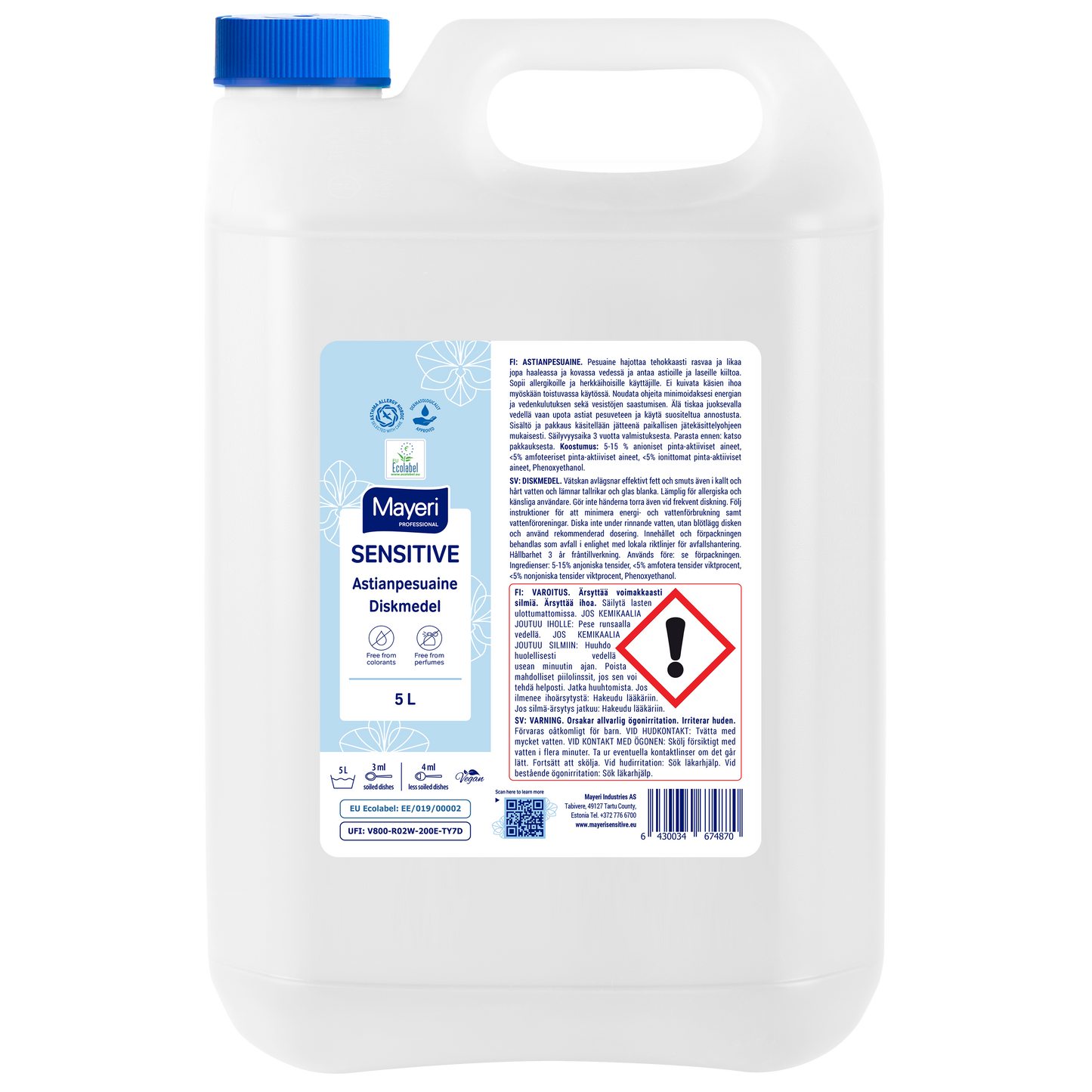 MAYERI SENSITIVE KÄSITISKIAINE 5L - Tukkupakkaus 3kpl (15L)